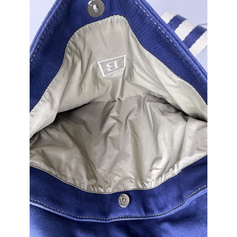 POTTERY BARN KIDS Navy Blue DIAPER BAG Canvas Baby Duffle Tote Leather Classic B - Picture 14 of 15